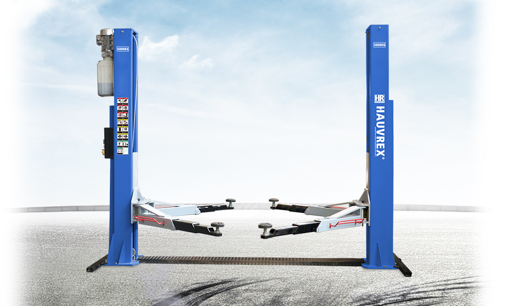 Hauvrex HTL2850 Pont élévateur automatique hydraulique 2 colonnes 5 tonnes avec base renforcée